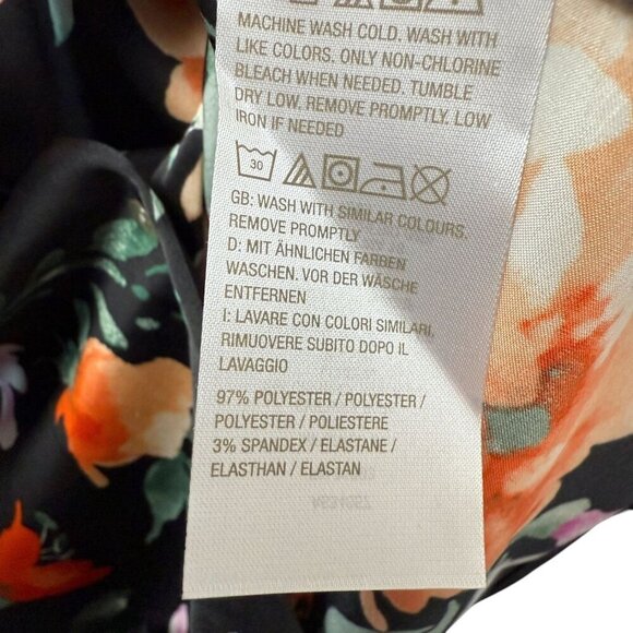 SUSAN GRAVER Satin Blouse Plus Size 2X Black Floral Long Sleeve Womens Top NWOT - Picture 10 of 11